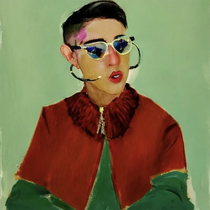Bad Bunny in the style of Mary Cassatt     2